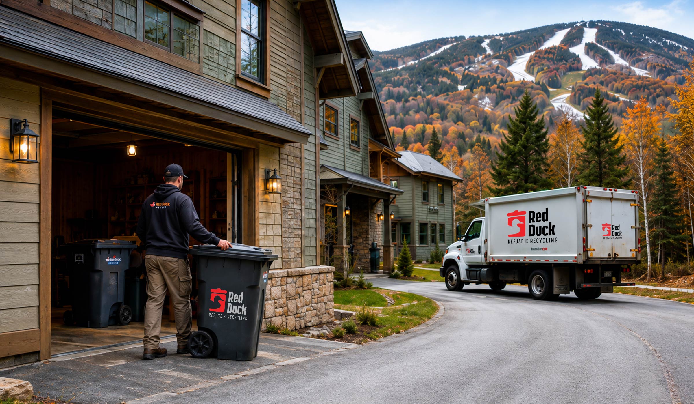 Residential garage pickup service from Red Duck Refuse